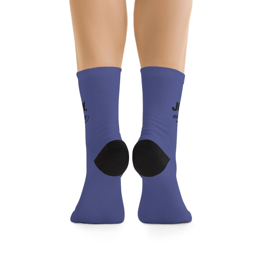Motivational Crew Socks — “Life Is a Journey, Not a Finish Line” Recycled Polyester Socks