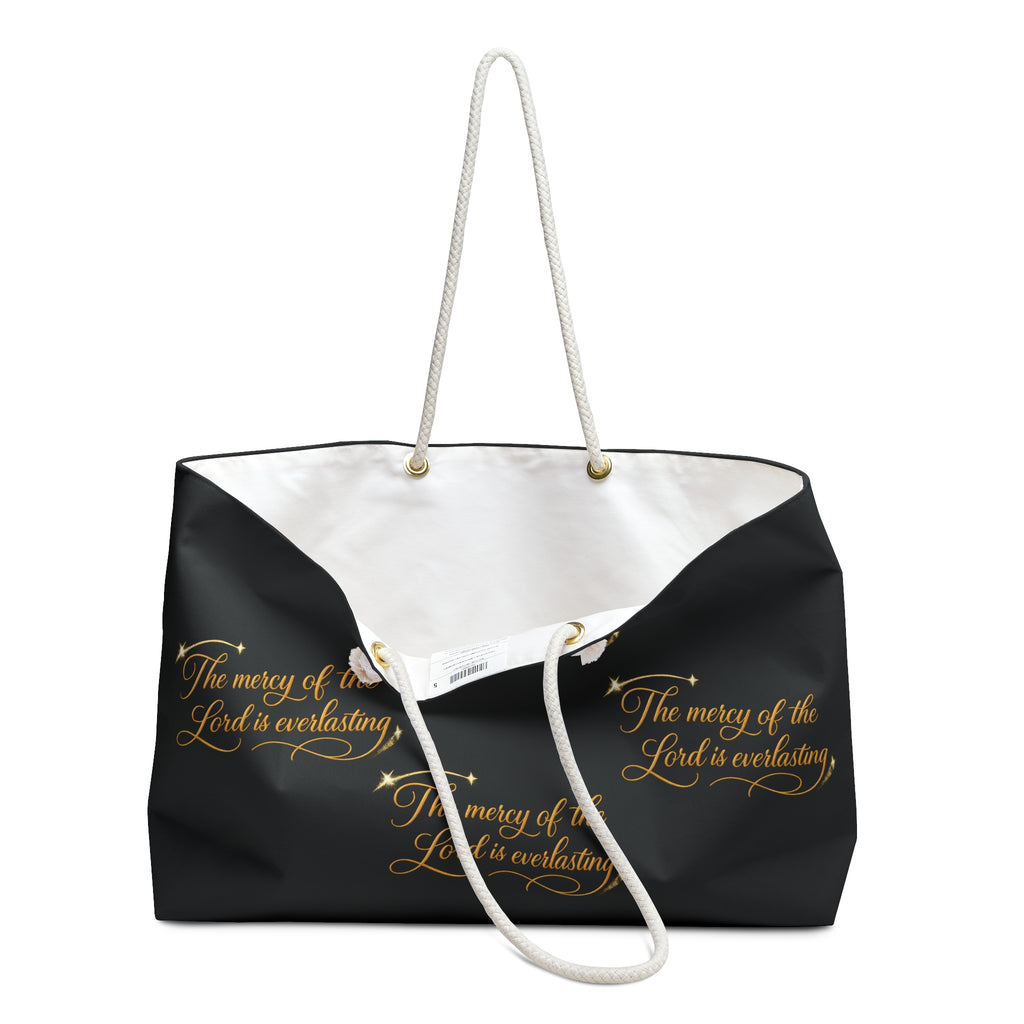 Black Weekender Bag – Minimal Rope-Handle Travel Tote