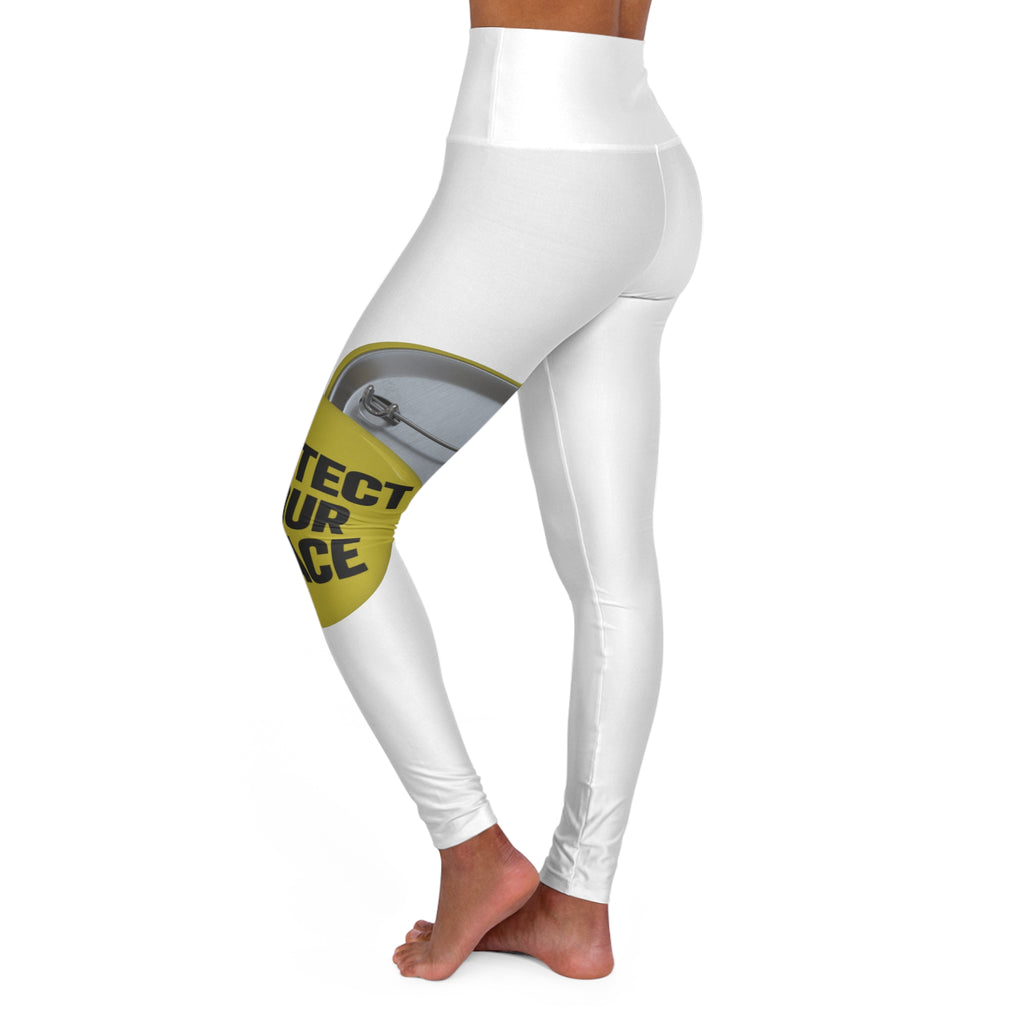 High-Waist Yoga Leggings — "Protect Your Peace"  circular Graphic