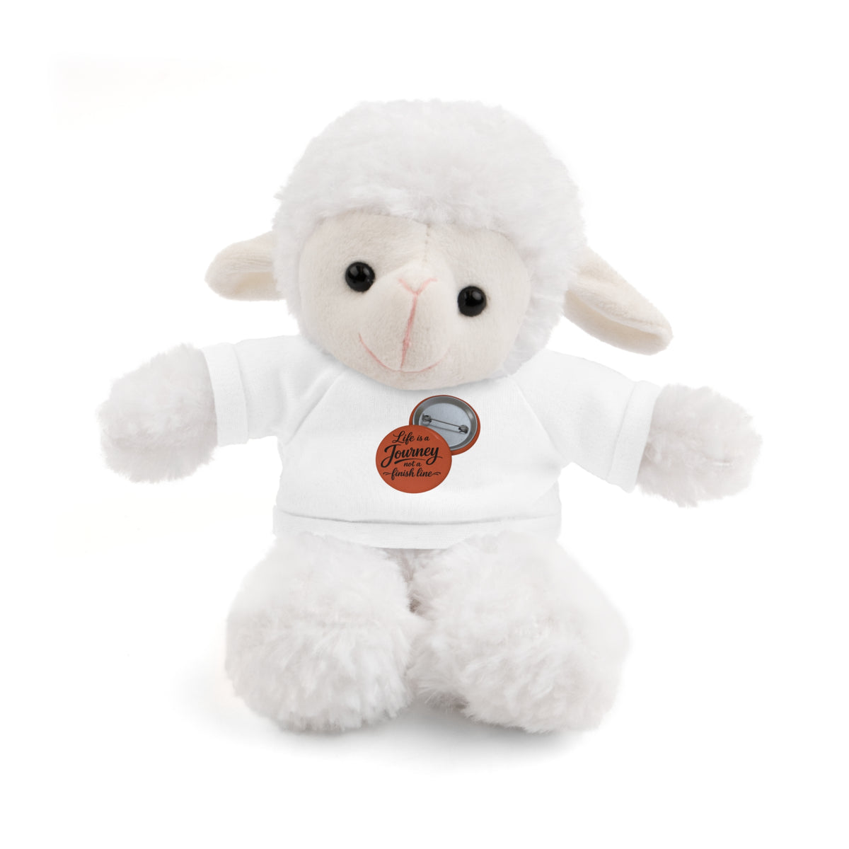 Life is a journey not a finish line. Plush Teddy Bear with Printed Tee — Cute Personalized Gift for Kids & Couples