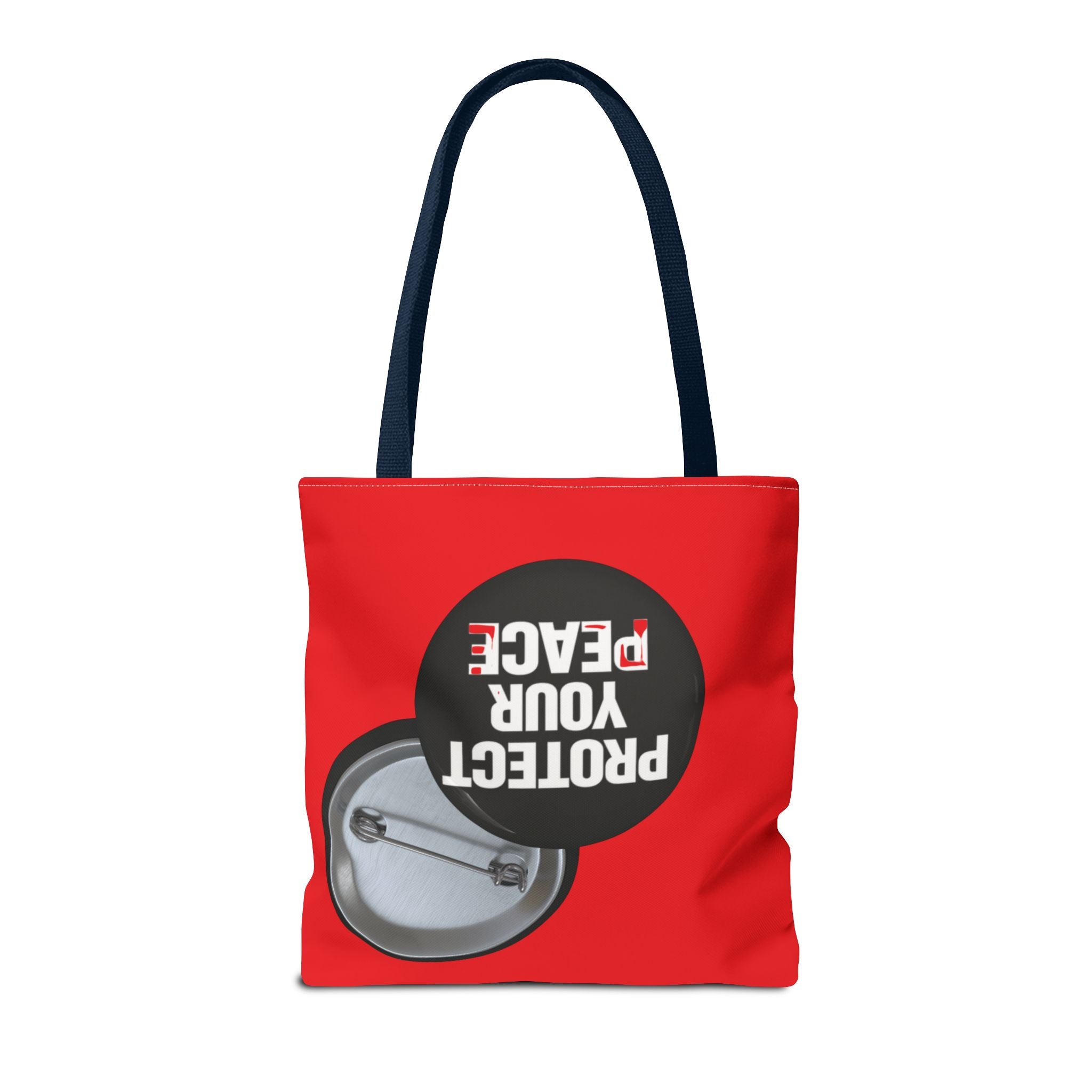 Tote Bag — "Protect Your Peace" Button Design All-Over Print Tote