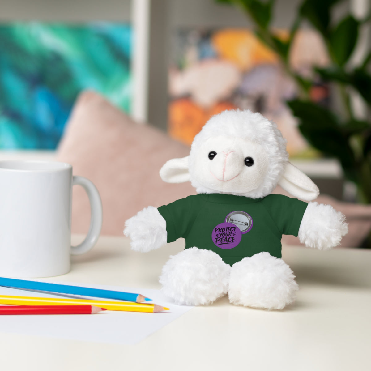 Plush Bear with 'Protect Peace' Tee