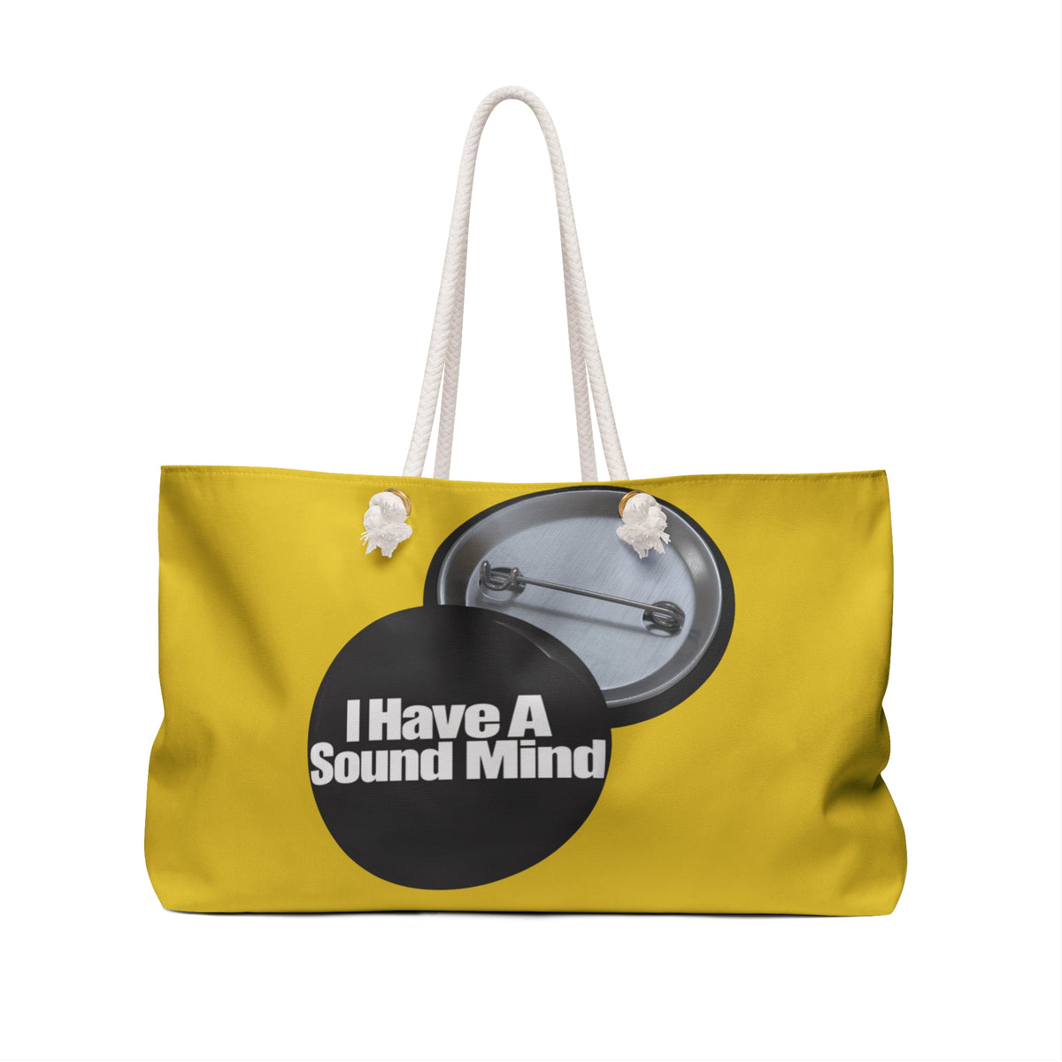 I Have A Sound Mind graphic design Yellow Weekender Bag