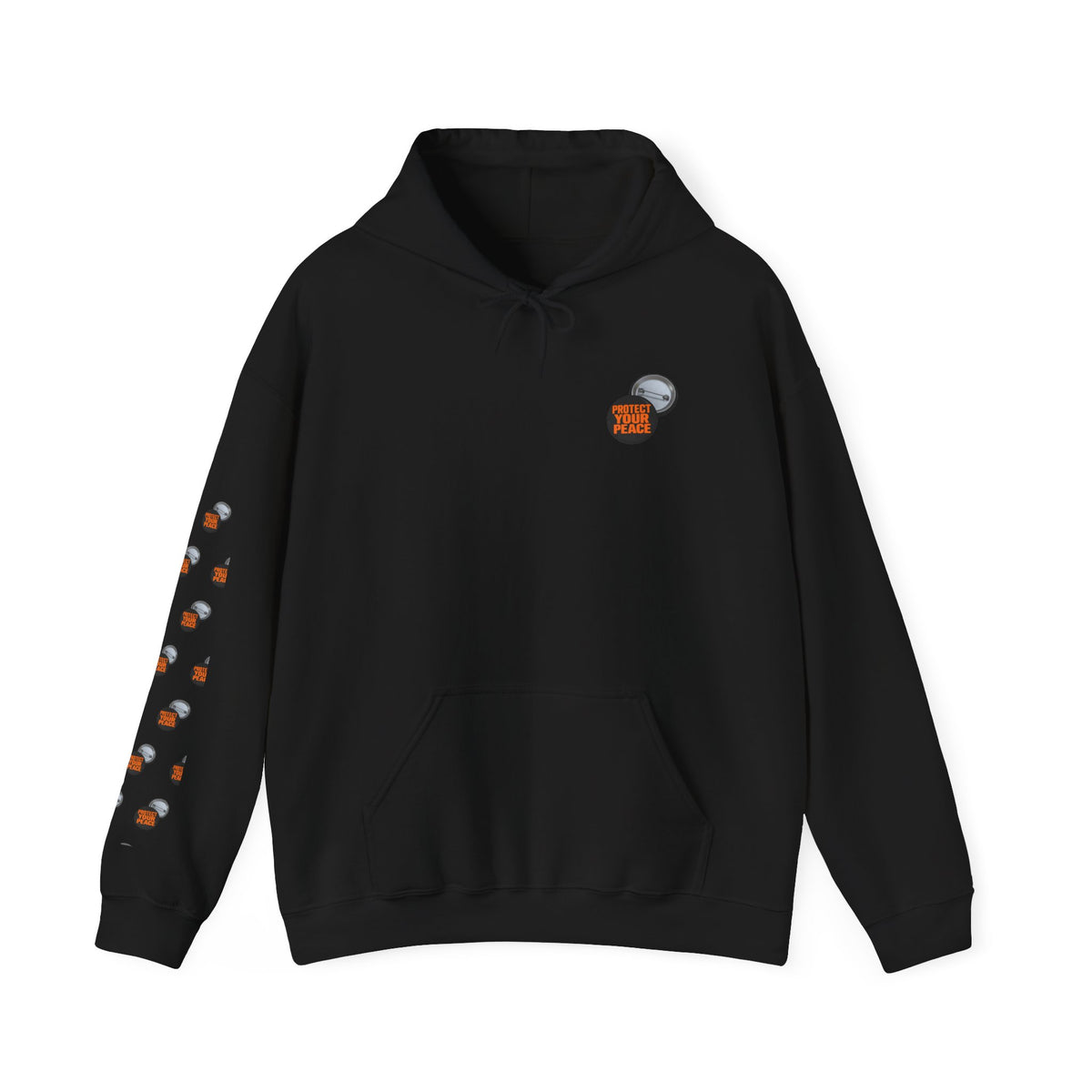 Hockey Puck & Helmet Hoodie — Retro Hockey Sleeve Graphic Sweatshirt