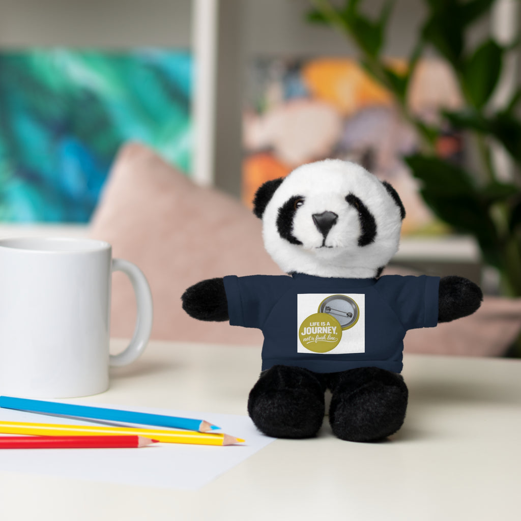 Cute Brown Teddy Bear with 'Life Is a Journey not a finish line.' Tee — Plush Gift for Kids & Travelers