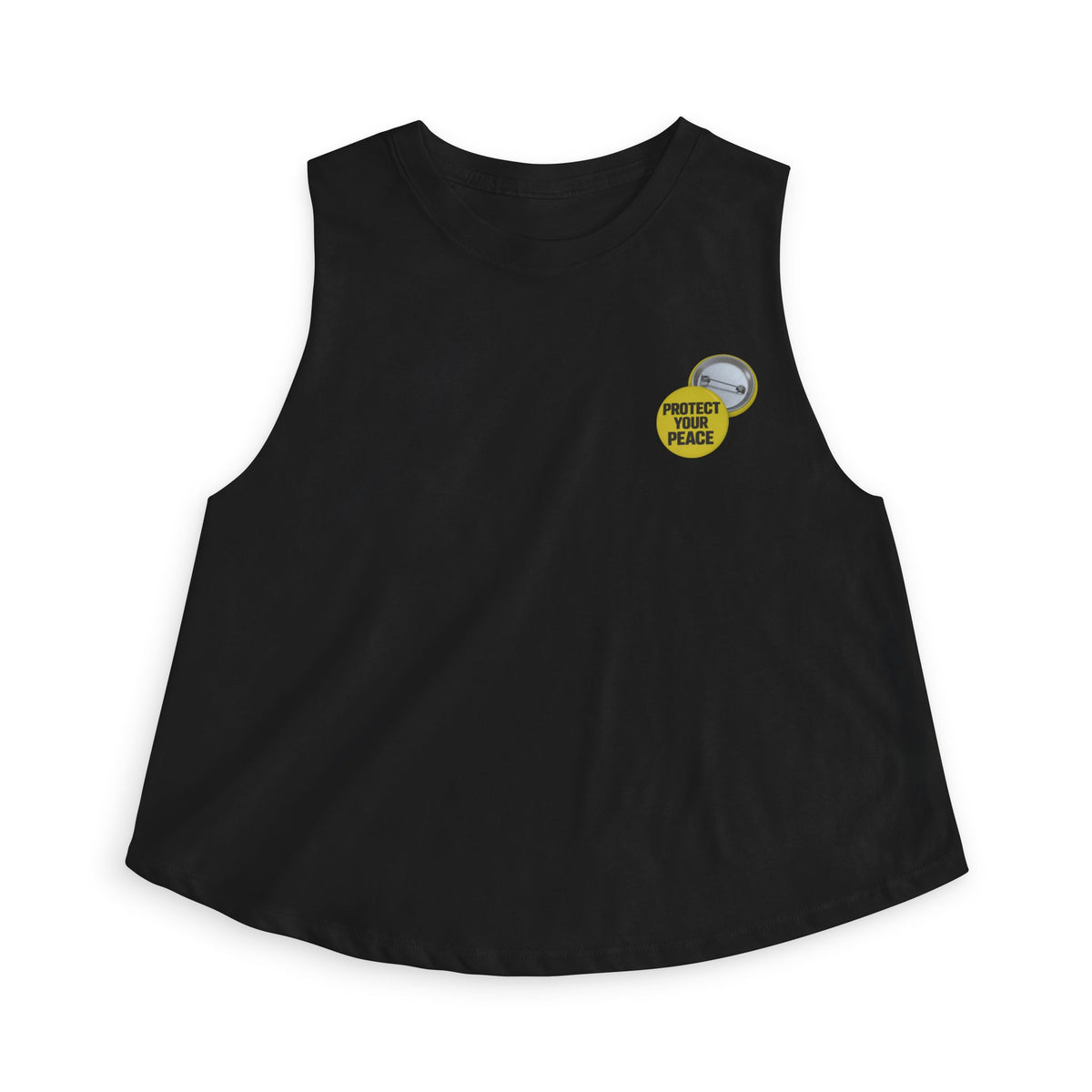 Women's Crop Top — 'Protect Your Peace' Minimal Badge Tank Top