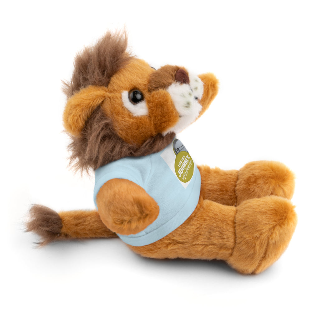 Cute Brown Teddy Bear with 'Life Is a Journey not a finish line.' Tee — Plush Gift for Kids & Travelers