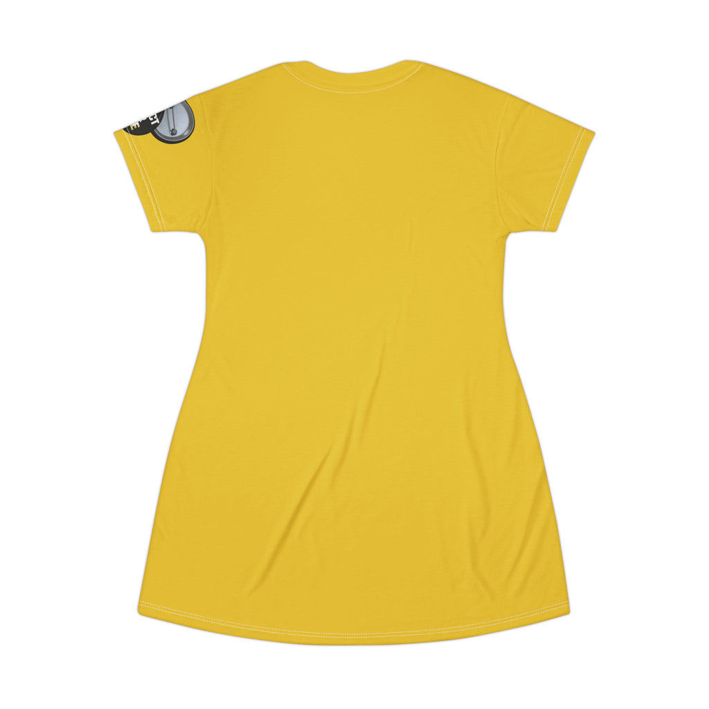 Yellow T-Shirt Dress graphic design 'I Have A Sound Mind' graphic design protect your peace sleeve.