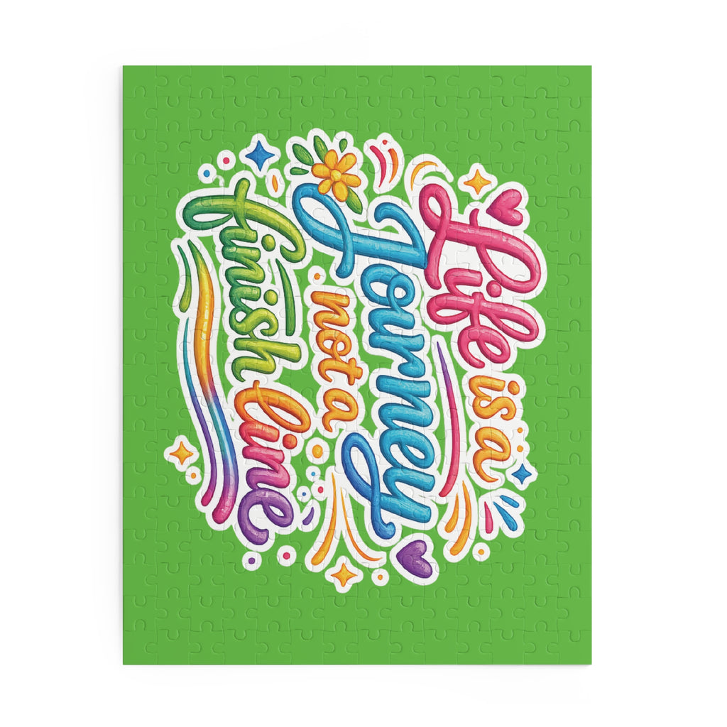 Puzzle — "Life Is a Journey Not a Finish Line" Colorful Inspirational Jigsaw