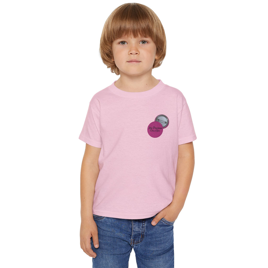 Toddler T-Shirt — "My Precious One of Four  Pink Button Graphic design