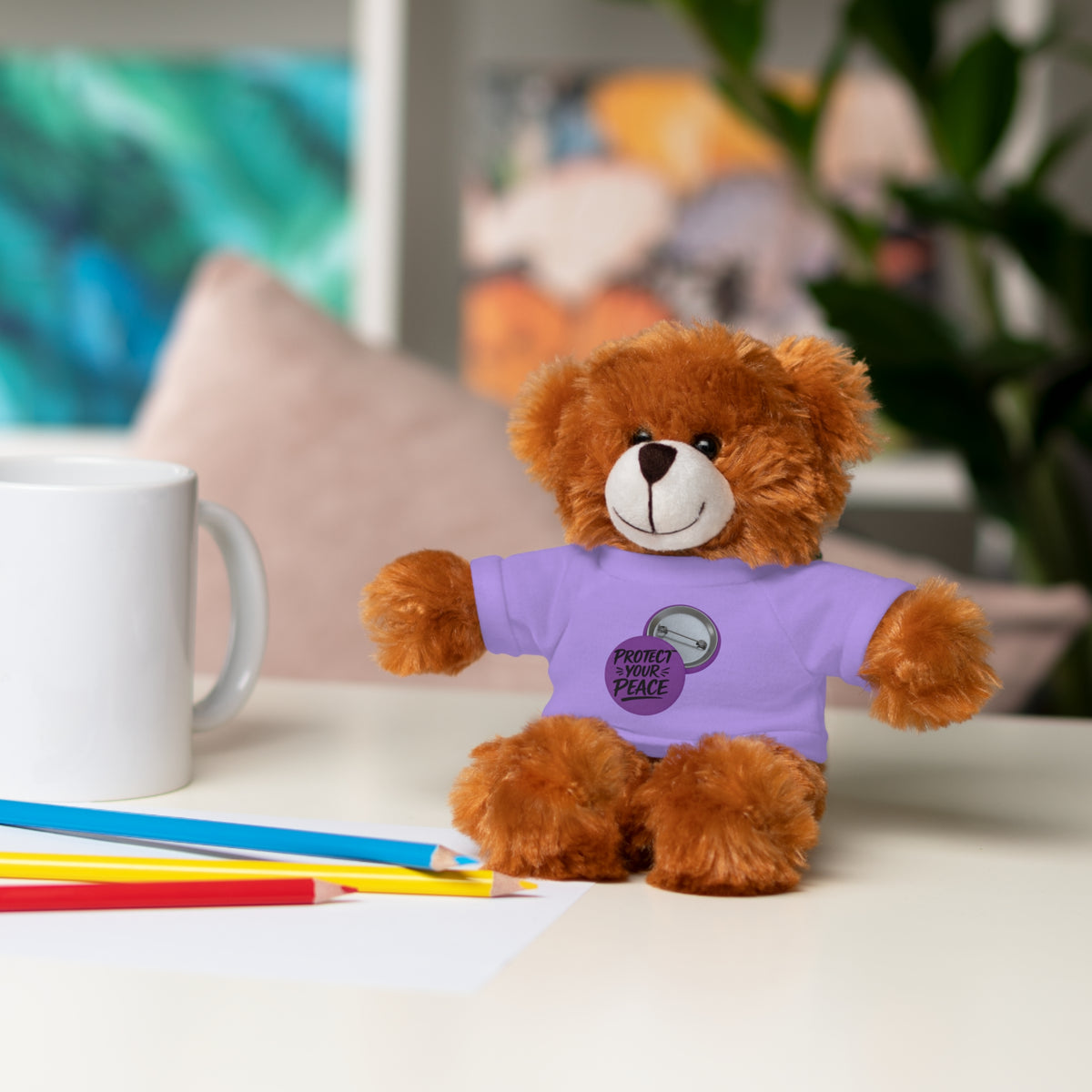 Plush Bear with 'Protect Peace' Tee