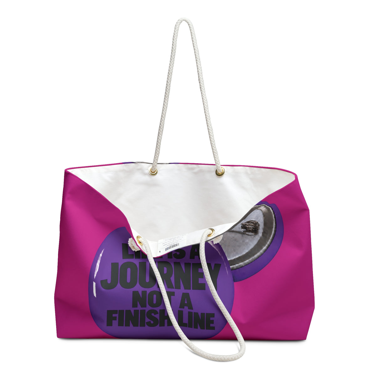 Weekender Bag — Inspirational graphic design “Life Is a Journey Not a Finish Line” Travel Tote