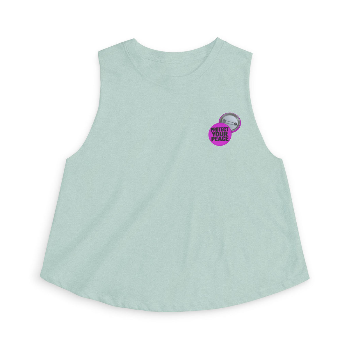 Crop Top — Small Purple 'Good Vibes' Pin Graphic