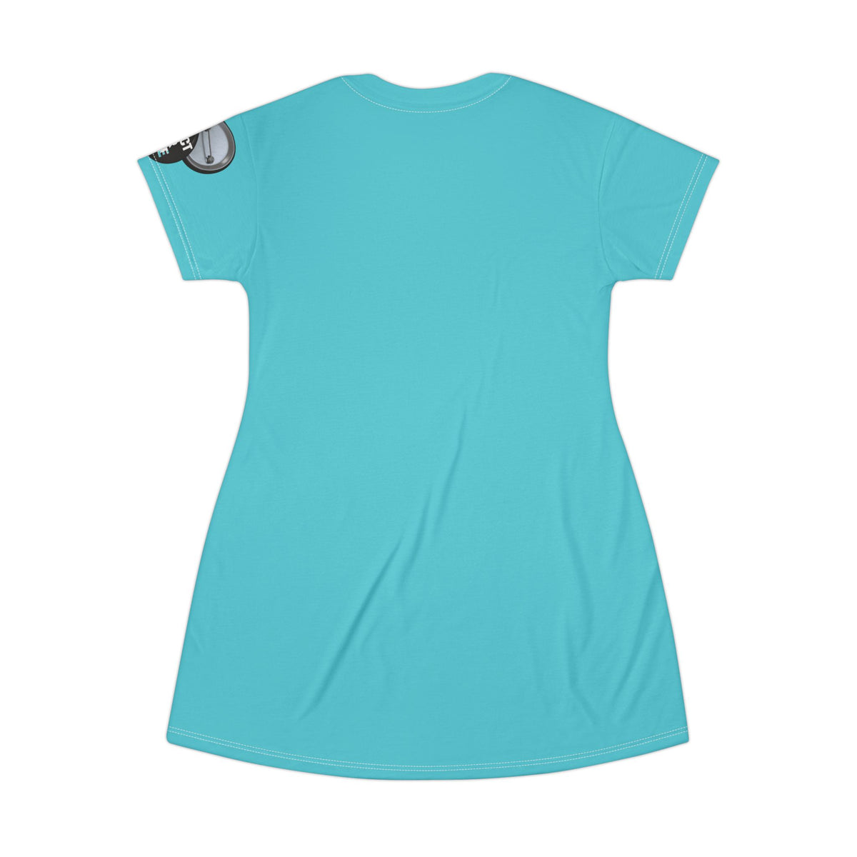Turquoise T-Shirt Dress graphic design 'I Have A sound Mind' graphic design on sleeve protect your peace.