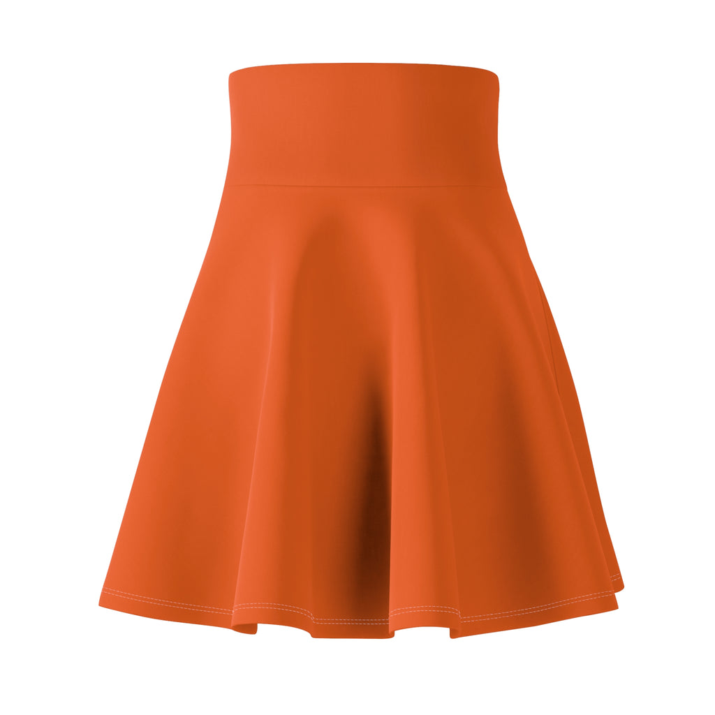 Orange Skater Skirt — Flared High-Waist AOP Women's Mini