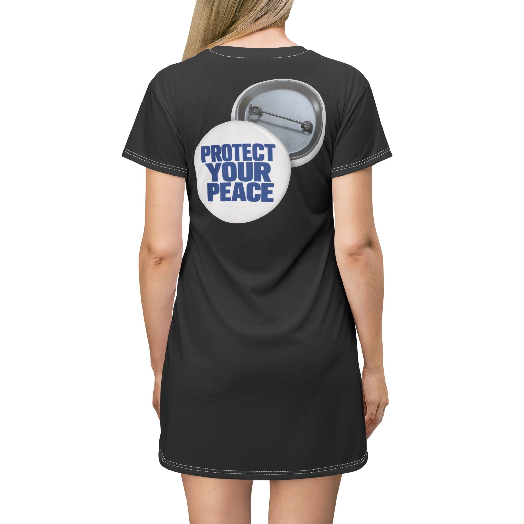 Protect Your Peace T-Shirt Dress — Relaxed Graphic Midi Dress