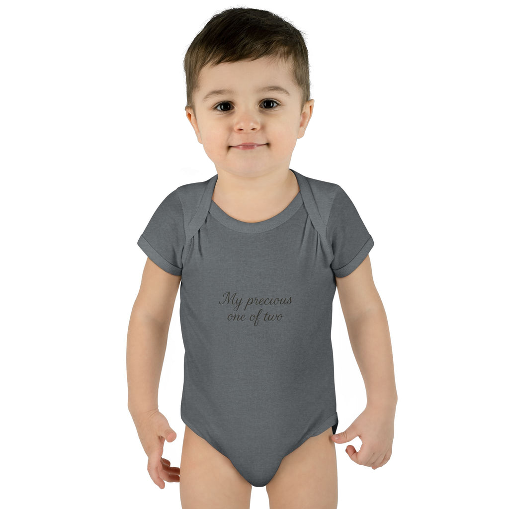 Infant Bodysuit "My Precious One of Two" – Twin Baby Announcement Onesie
