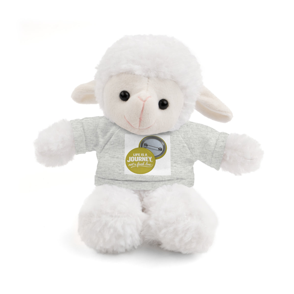 Cute Brown Teddy Bear with 'Life Is a Journey not a finish line.' Tee — Plush Gift for Kids & Travelers