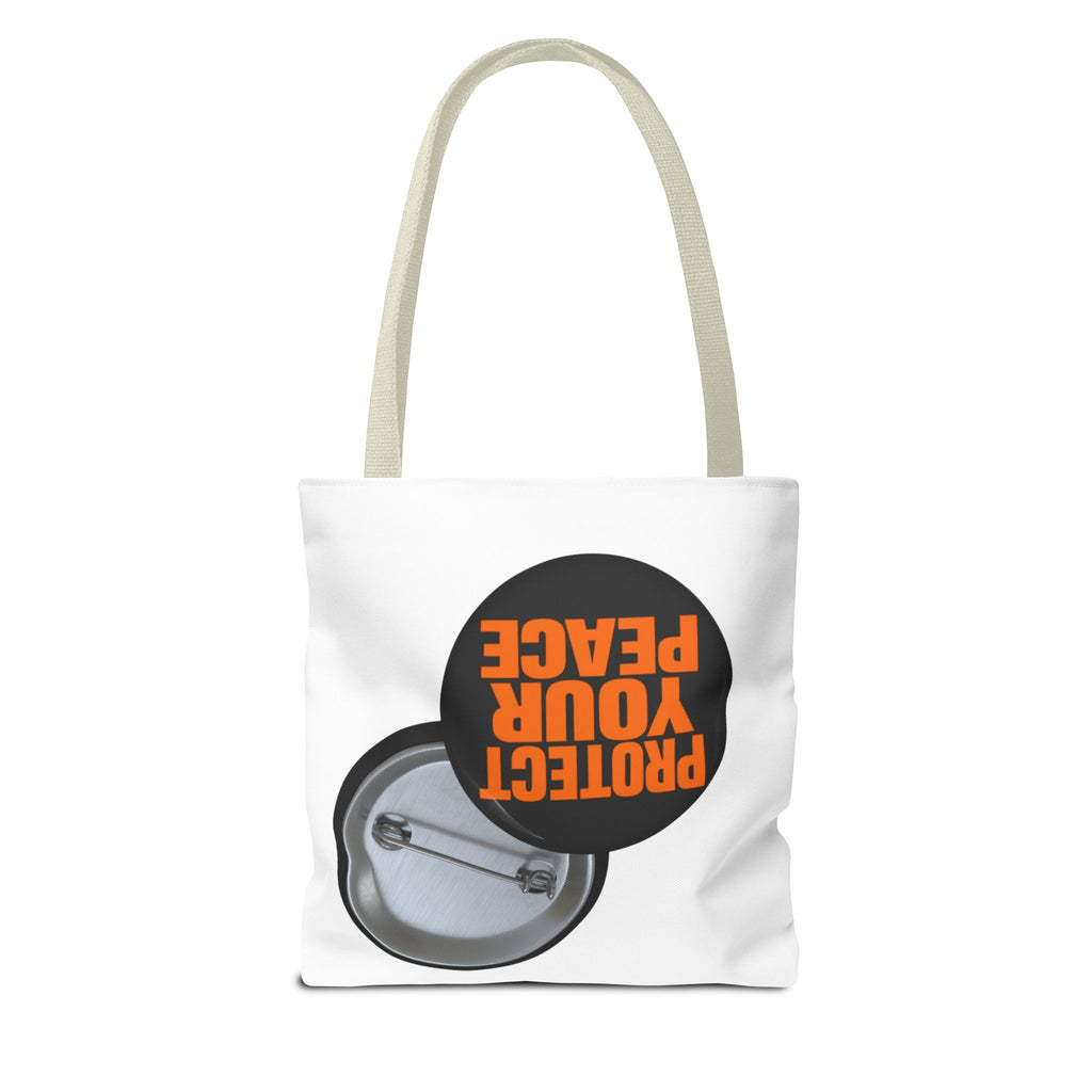 Tote Bag — Protect Your Peace Button Print Canvas Tote