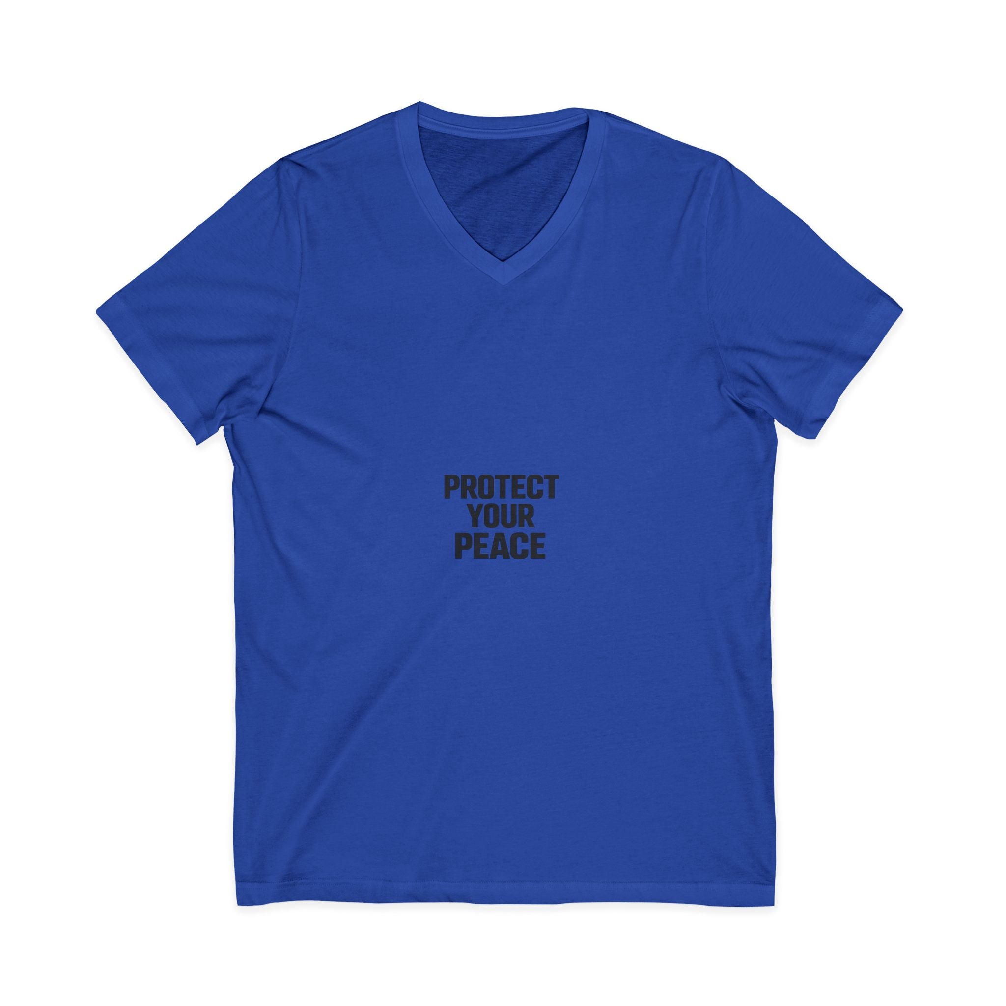 Protect Your Peace V-Neck Tee — Minimalist Self-Care Message Shirt