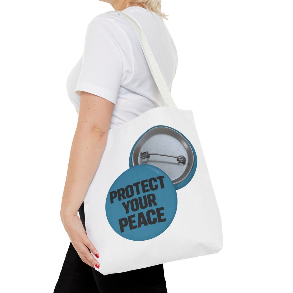 Protect Your Peace Tote Bag - Inspirational Everyday Canvas Shopper