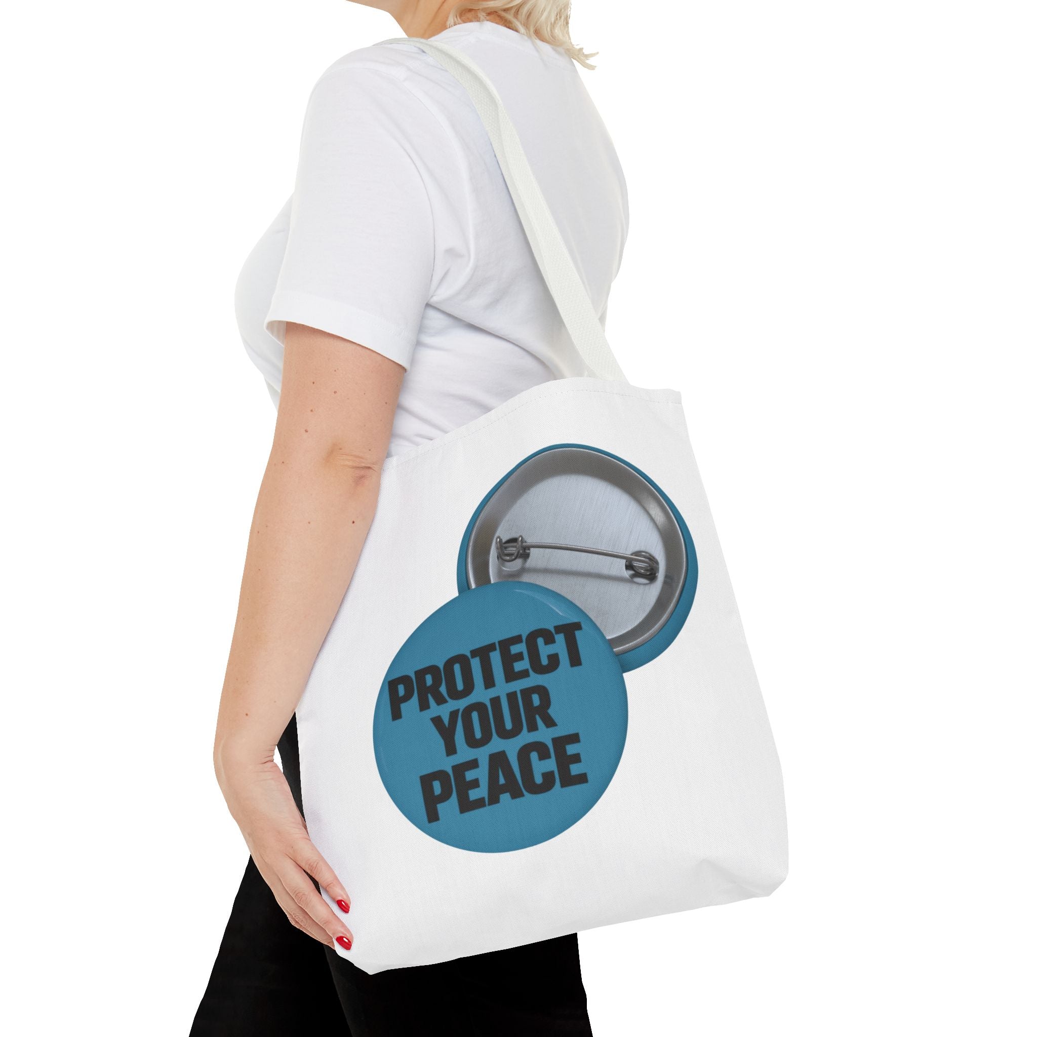 Protect Your Peace Tote Bag - Inspirational Everyday Canvas Shopper