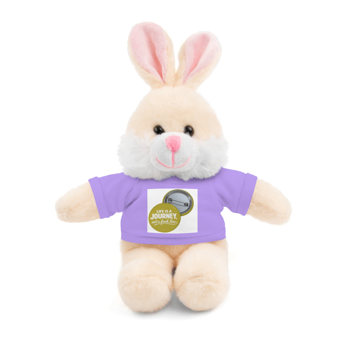 Cute Brown Teddy Bear with 'Life Is a Journey not a finish line.' Tee — Plush Gift for Kids & Travelers