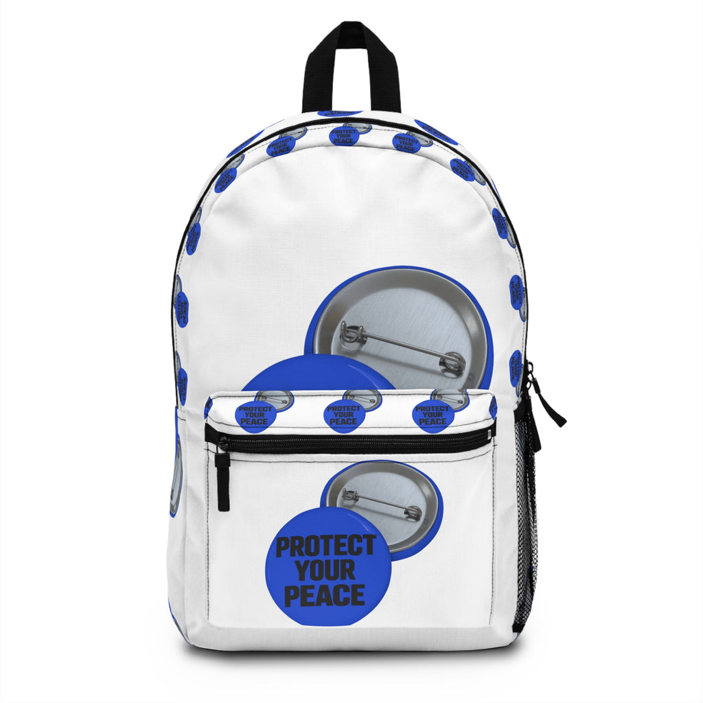 Protect Your Peace Button-Pattern Backpack