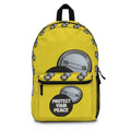 Protect Your Peace Backpack – Yellow Button Print School & Travel Bag