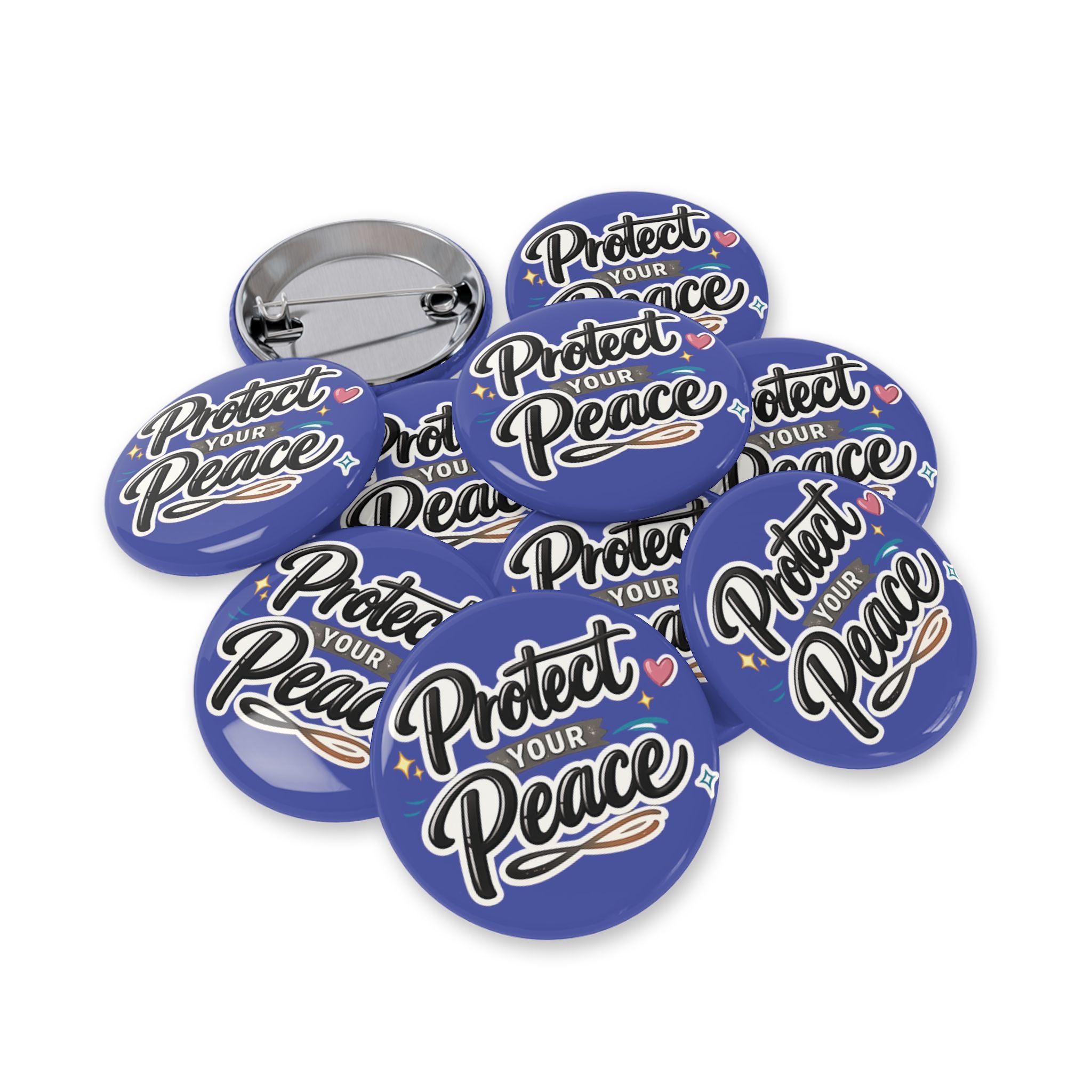 Protect Your Peace Round Pin — Inspirational Enamel Button for Jackets & Bags