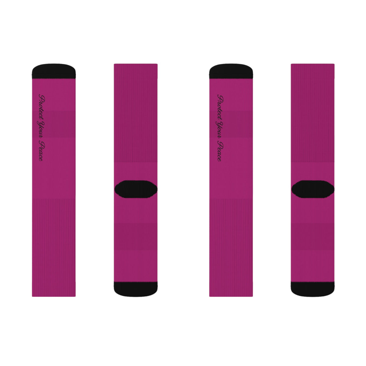 Protect Your Peace Magenta Sublimation Socks — Custom  Print Crew Socks