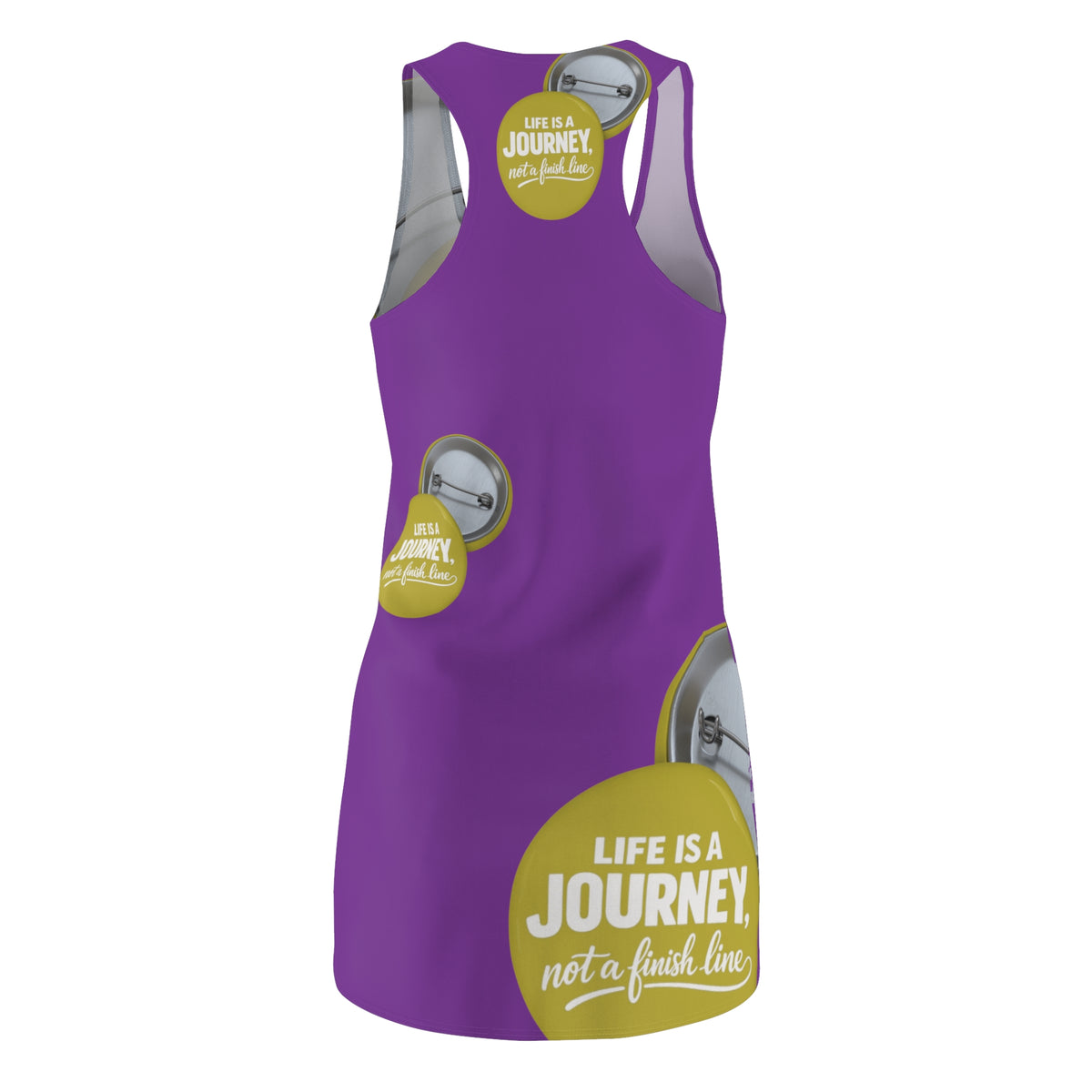 Racerback Dress — "Life Is a Journey, Not a Finish Line" Motivational AOP Dress