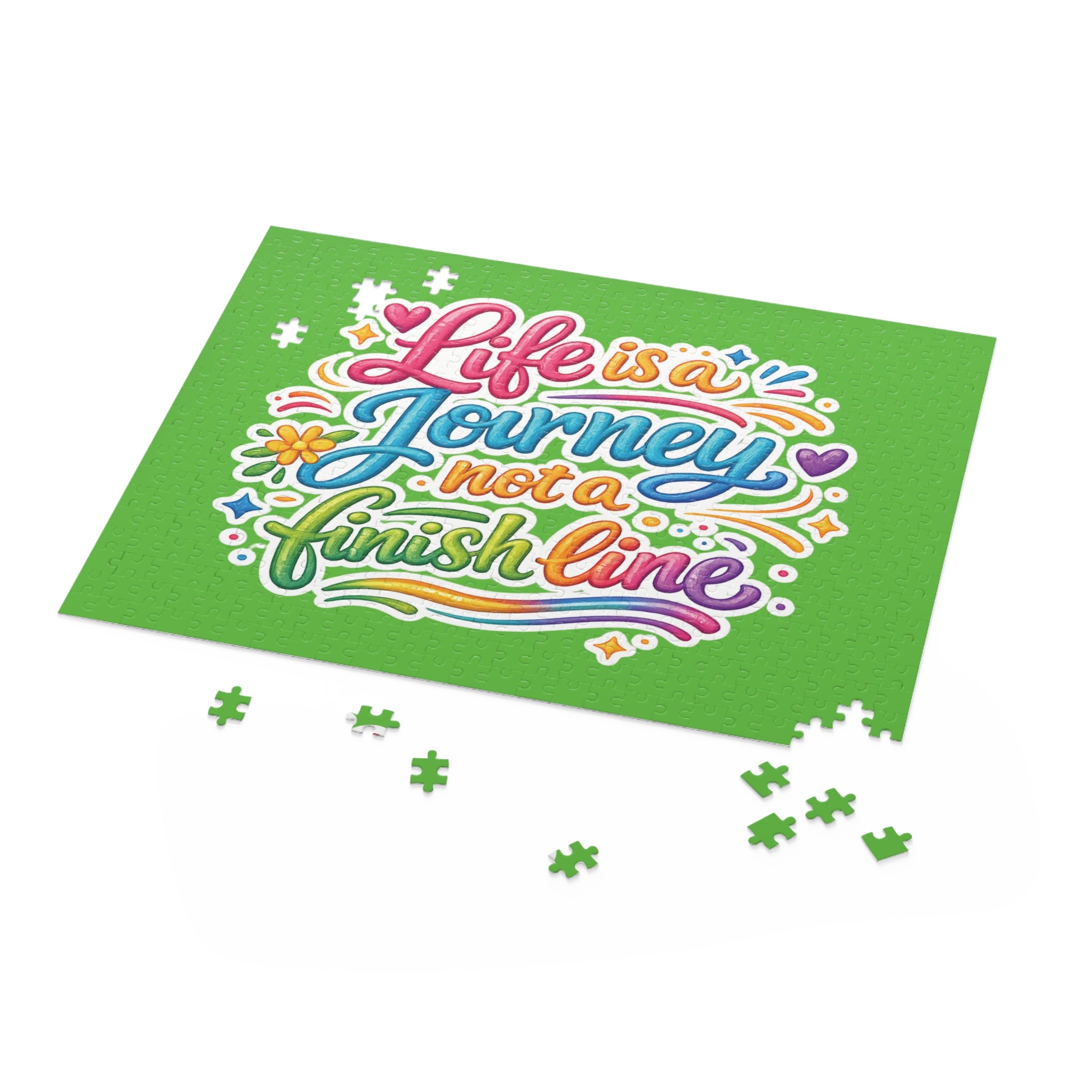 Puzzle — "Life Is a Journey Not a Finish Line" Colorful Inspirational Jigsaw