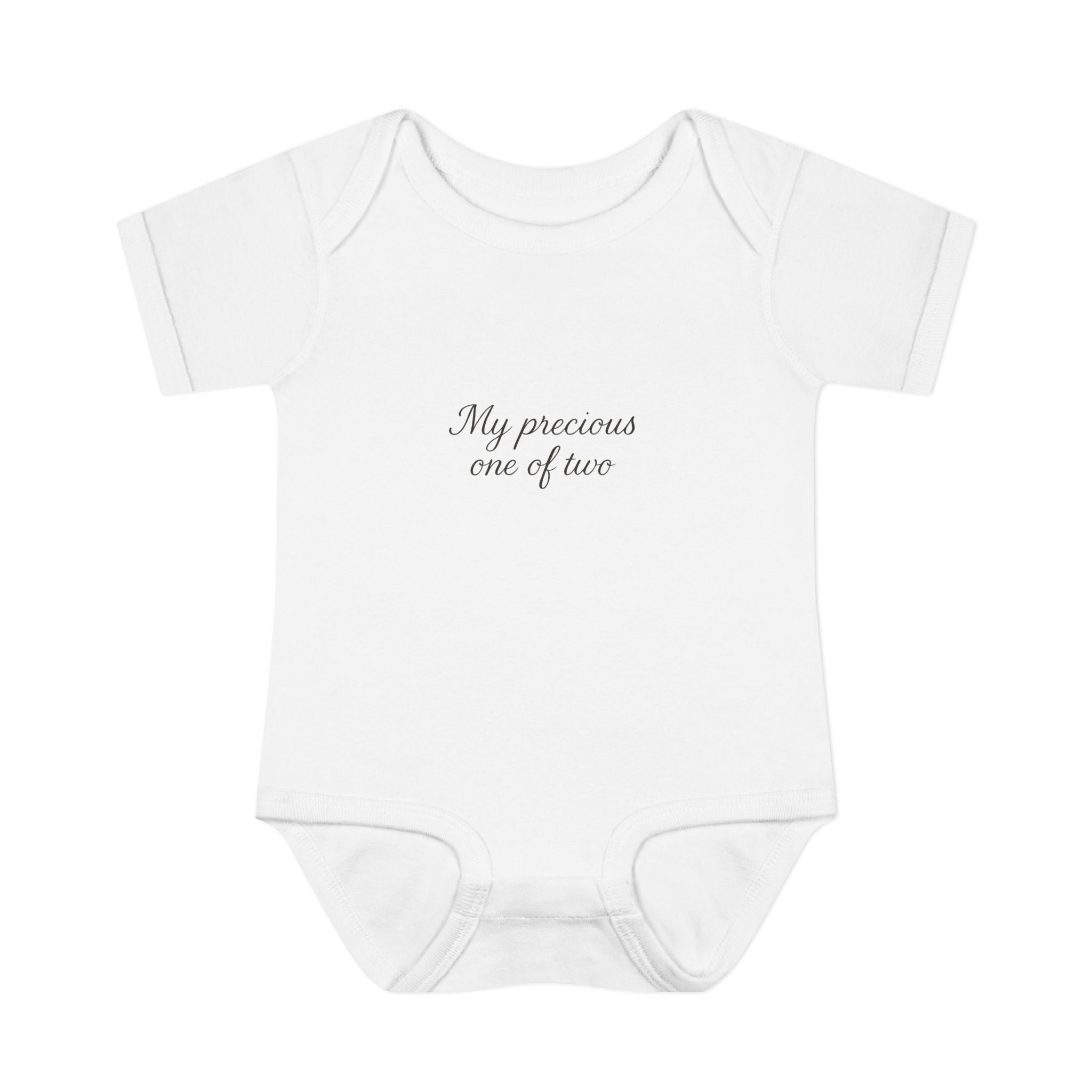 Infant Bodysuit "My Precious One of Two" – Twin Baby Announcement Onesie