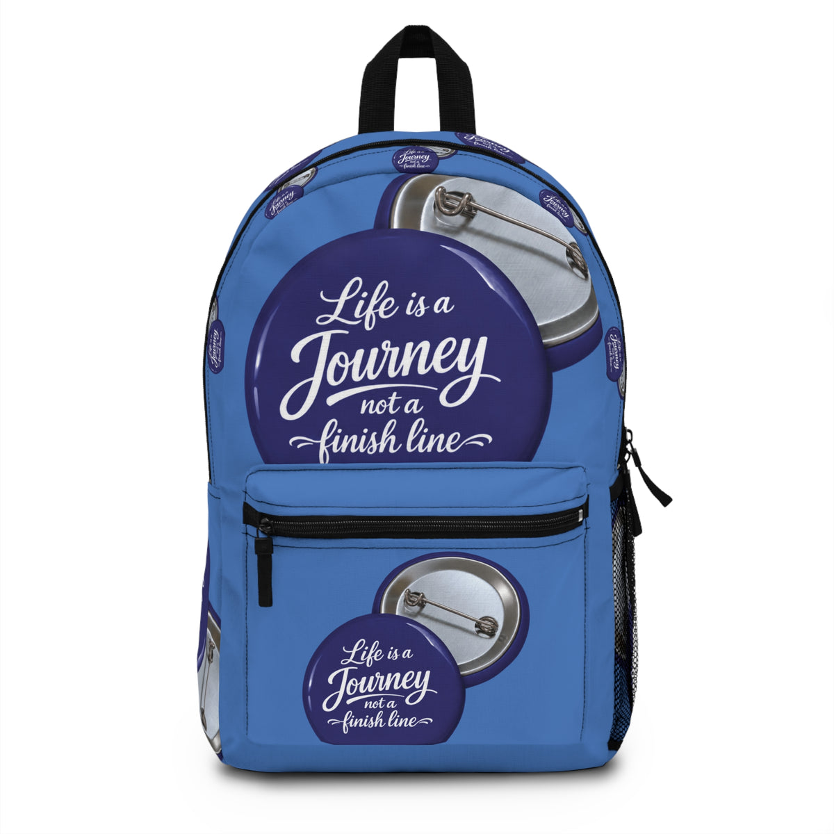 Inspirational graphic design "Life Is a Journey" Backpack – Motivational Travel Daypack