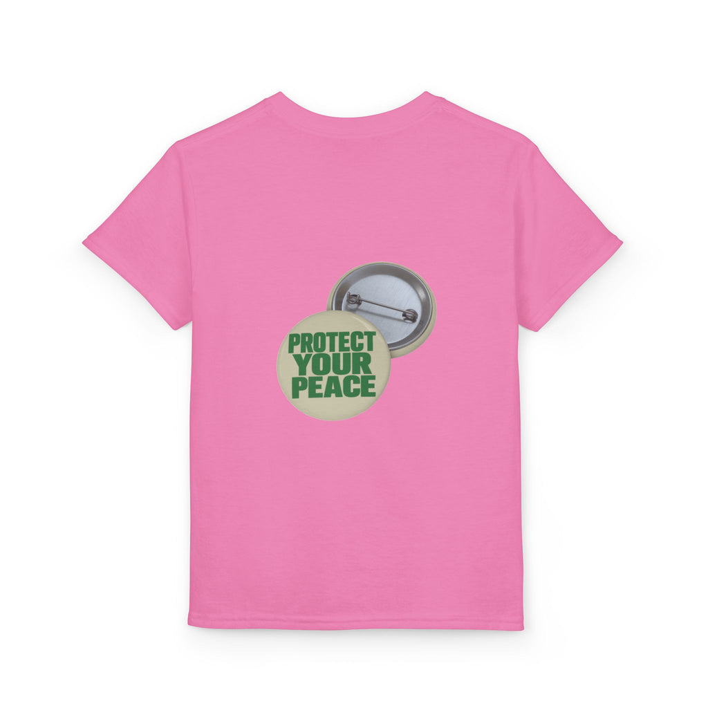 Youth T-Shirt — "Protect Your Peace" Button Graphic