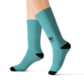 Teal Sublimation Crew Socks – Custom Full-Color Printed Athletic Socks Life is a Journey not a finish line.