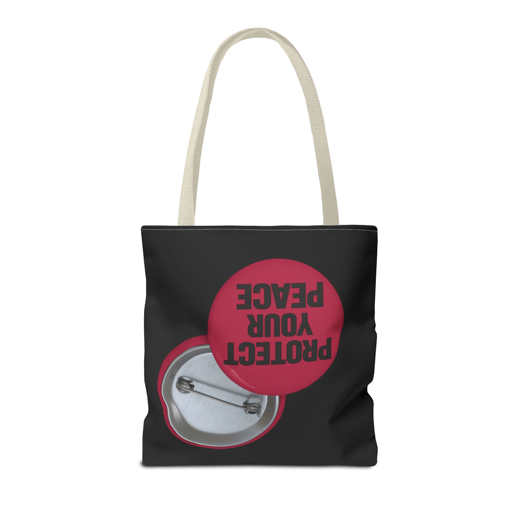 Protect Your Peace Button Graphic Tote Bag
