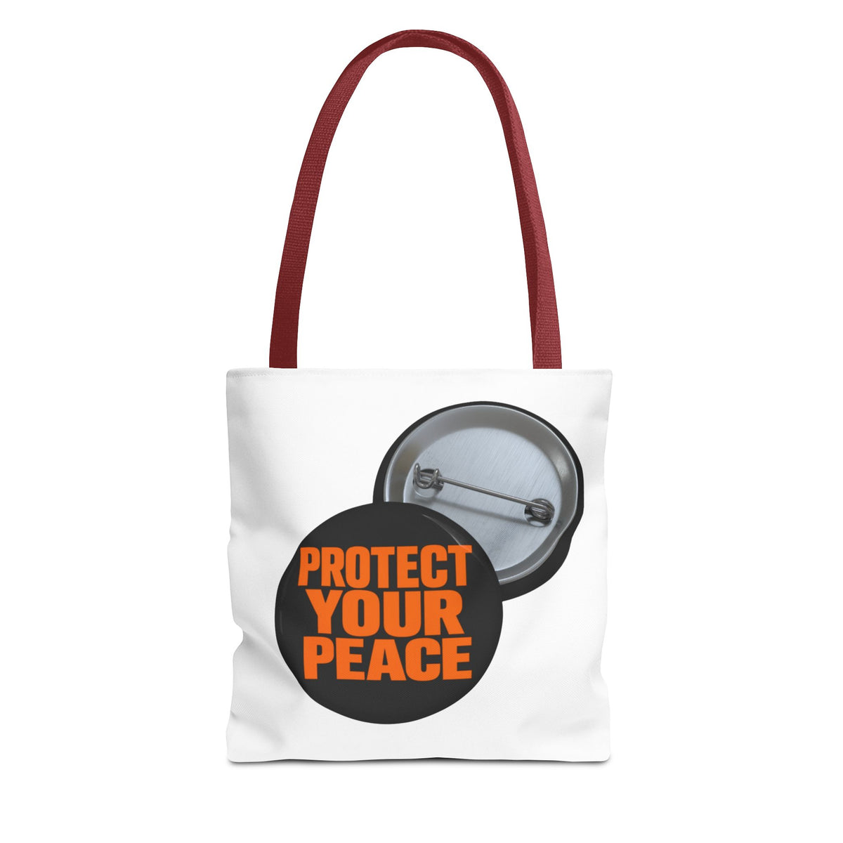 Tote Bag — Protect Your Peace Button Print Canvas Tote