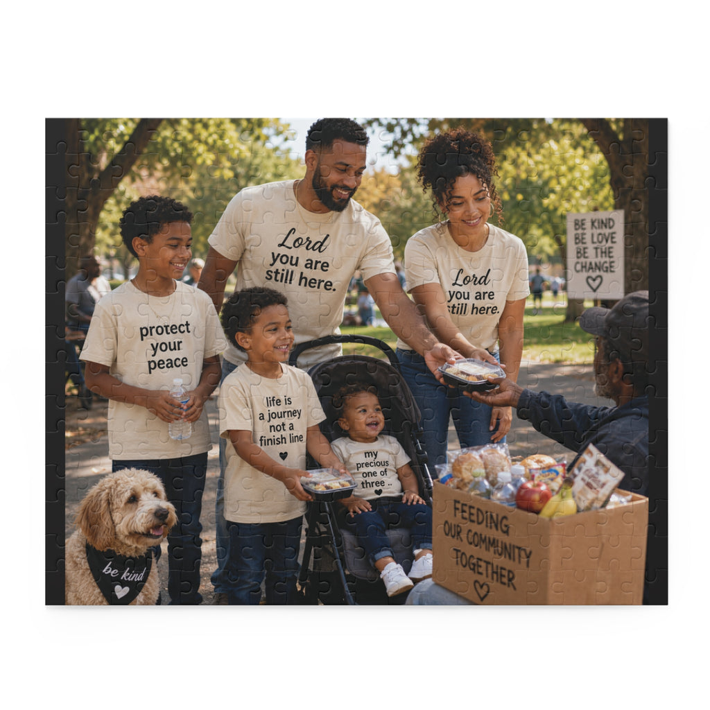 Family Volunteer Puzzle — "Feeding Our Community Together" 500-Piece Jigsaw