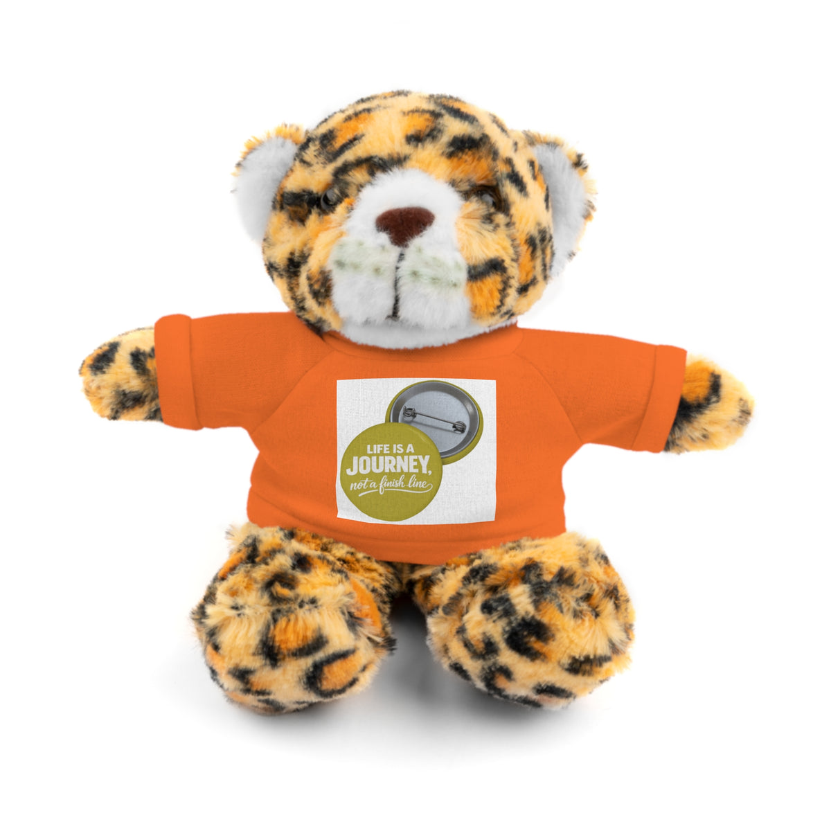 Cute Brown Teddy Bear with 'Life Is a Journey not a finish line.' Tee — Plush Gift for Kids & Travelers