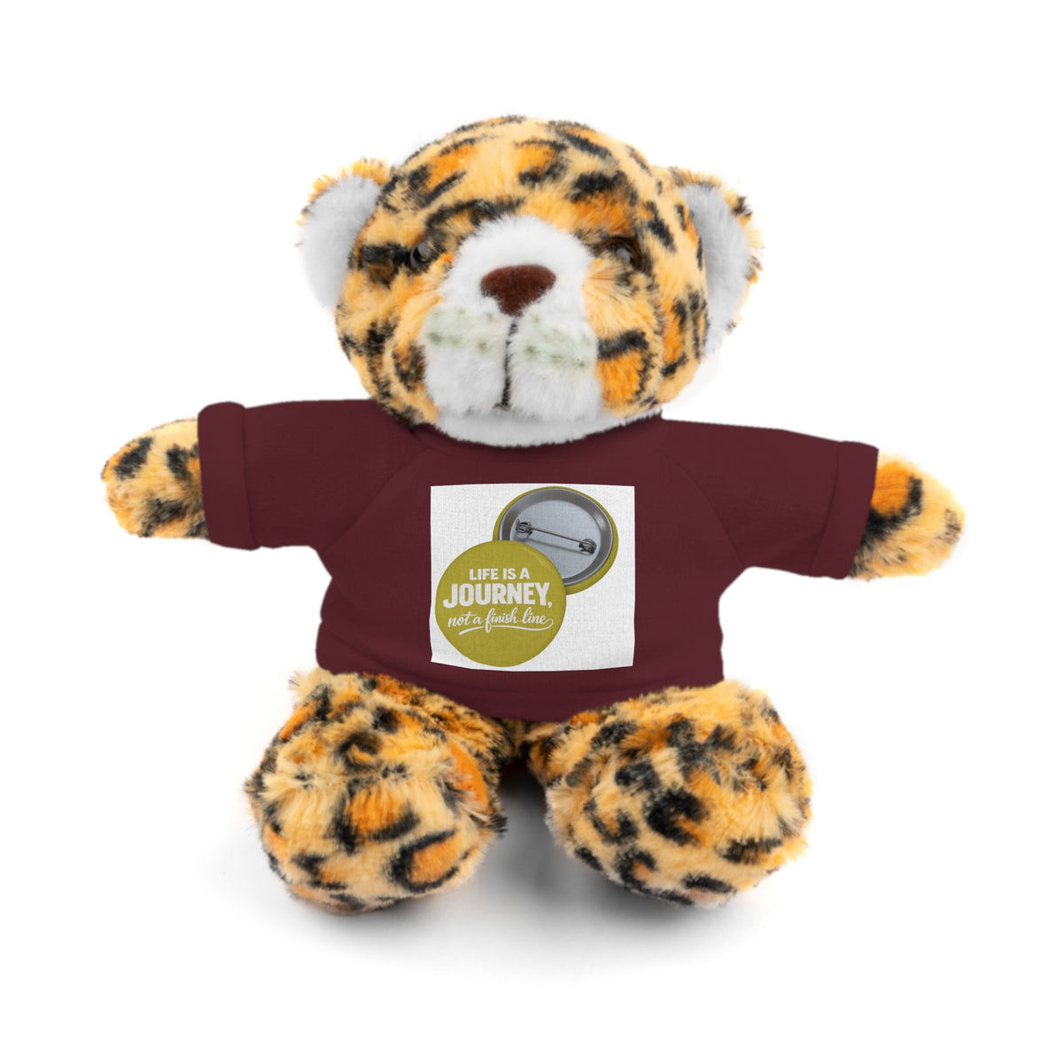Cute Brown Teddy Bear with 'Life Is a Journey not a finish line.' Tee — Plush Gift for Kids & Travelers