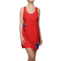 Racerback Dress — Red Button Badge Graphic "Protect your peace"