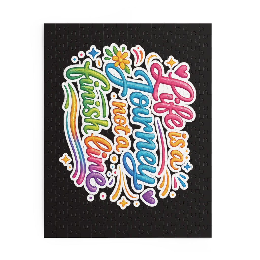 Inspirational Puzzle — "Life Is a Journey, Not a Finish Line" Colorful Motivational Jigsaw