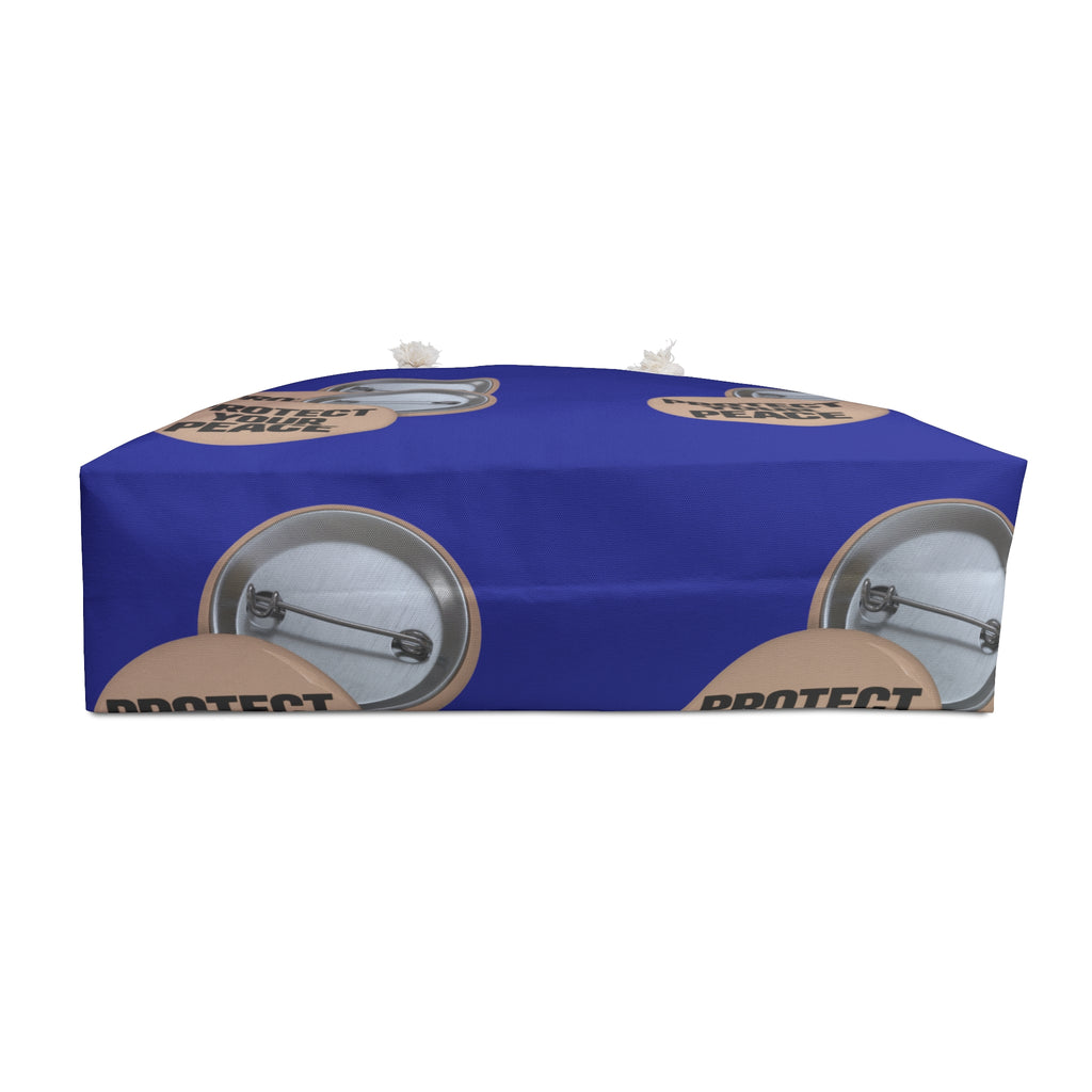 Protect Your Peace Weekender Bag — Large Travel Tote with Empowering Button Design