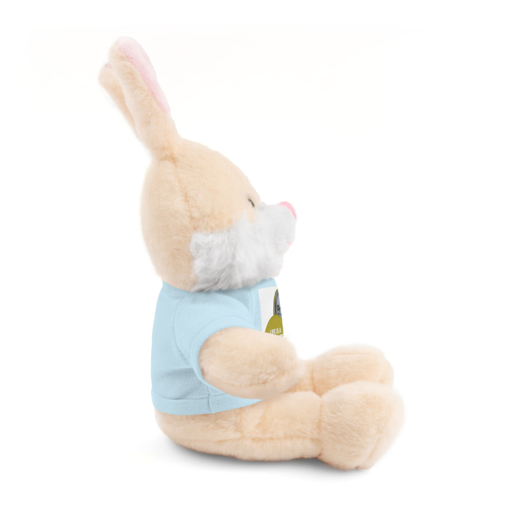 Cute Brown Teddy Bear with 'Life Is a Journey not a finish line.' Tee — Plush Gift for Kids & Travelers