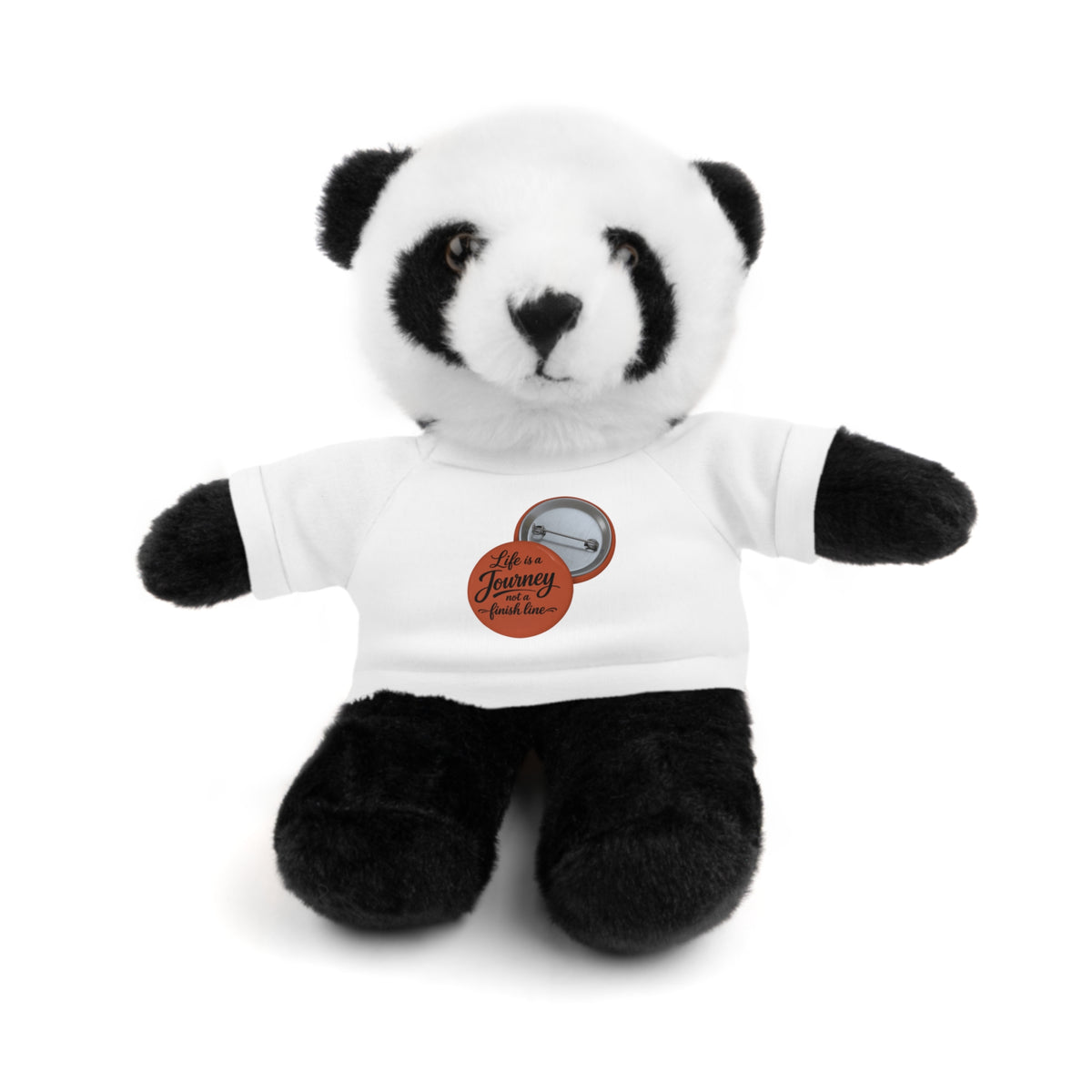 Life is a journey not a finish line. Plush Teddy Bear with Printed Tee — Cute Personalized Gift for Kids & Couples