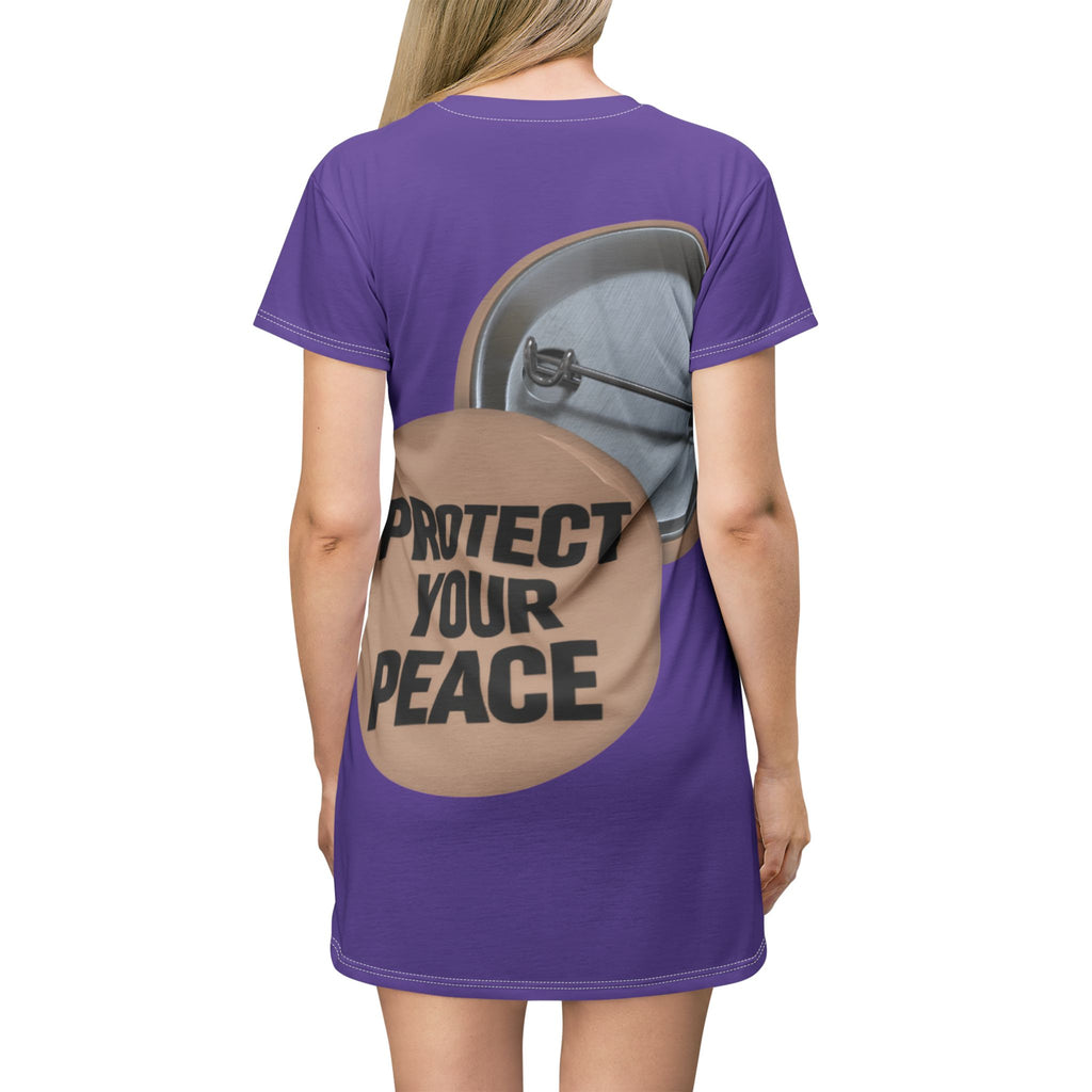 Protect Your Peace T-Shirt Dress — Statement Graphic Tee Dress