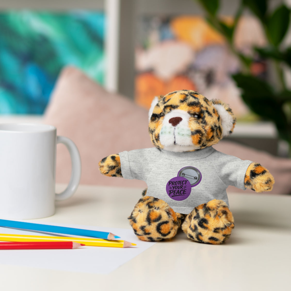 Plush Bear with 'Protect Peace' Tee