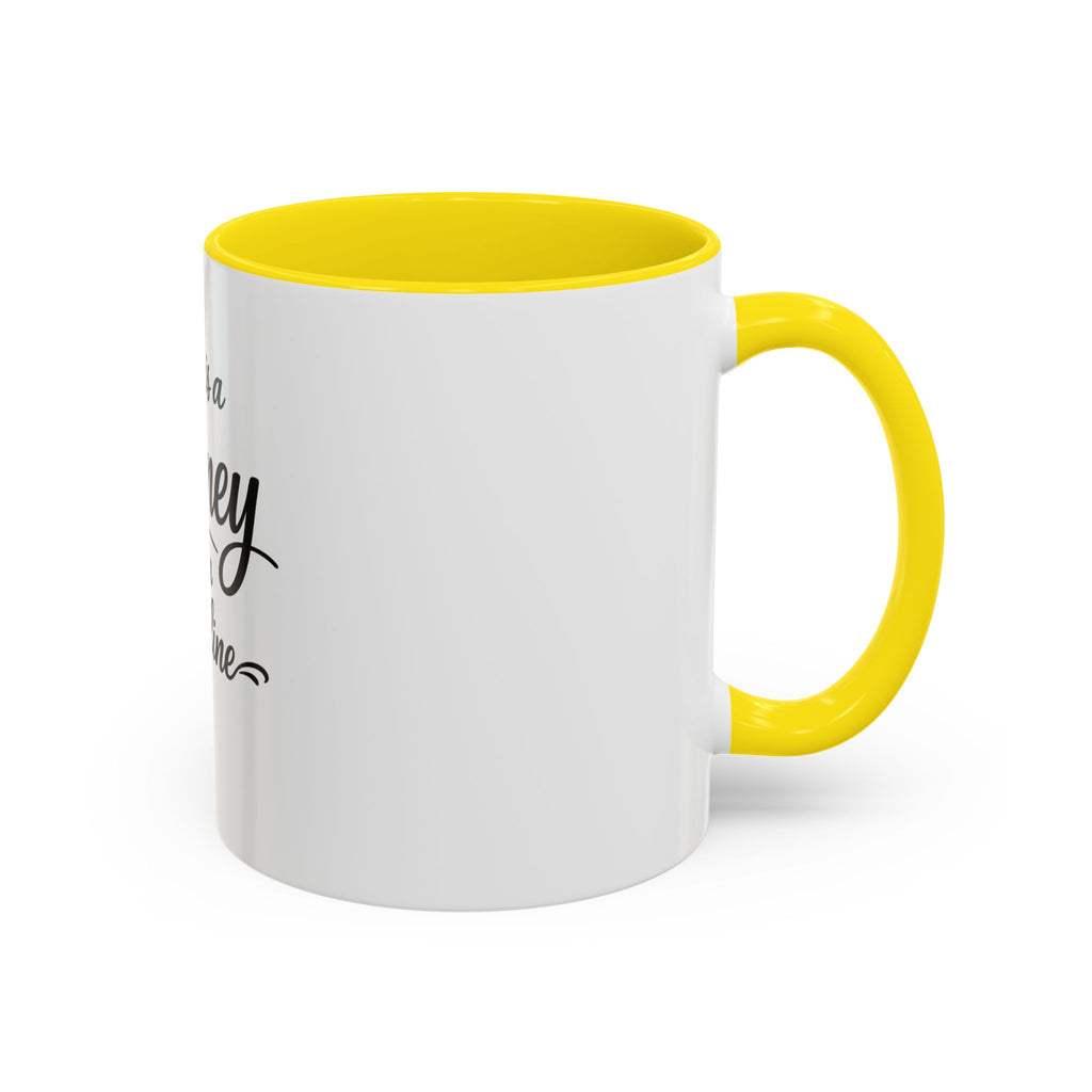 Life Is a Journey Not a Finish Line Accent Coffee Mug – Inspirational Quote Ceramic Mug (11/15oz)